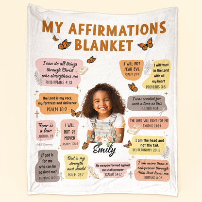 Christian Bible Verse Affirmations - Personalized Custom Photo Blanket