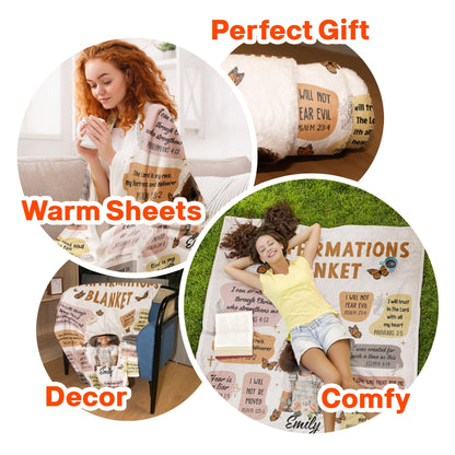 Christian Bible Verse Affirmations - Personalized Custom Photo Blanket