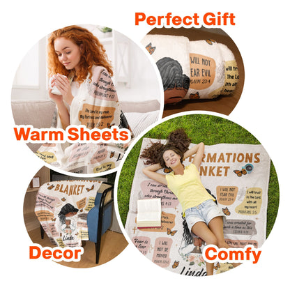 Personalized 'My Affirmations' Blanket | Faith-Inspired Gift for Her