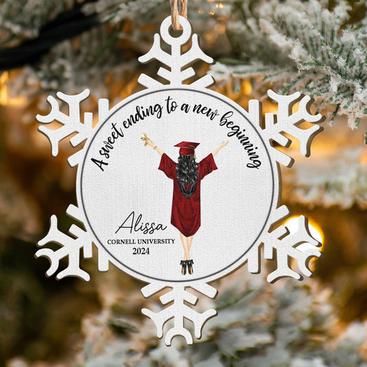 Personalized Graduation Keepsake Ornament: "A Sweet Ending To A New Beginning"