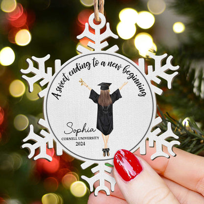 Christmas Cheer With Graduation - Personalized Wooden Ornament