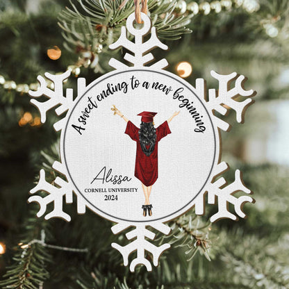 Christmas Cheer With Graduation - Personalized Wooden Ornament