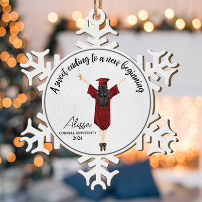 Christmas Cheer With Graduation - Personalized Wooden Ornament