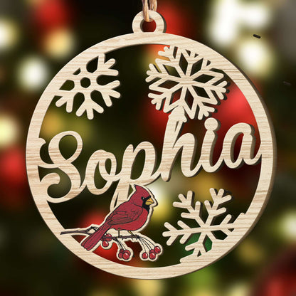 Christmas Custom Family & Pets Names - Personalized Custom Shaped Wooden Ornament