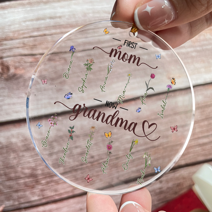 Christmas Decorations First Mom Now Grandma - Personalized Acrylic Ornament