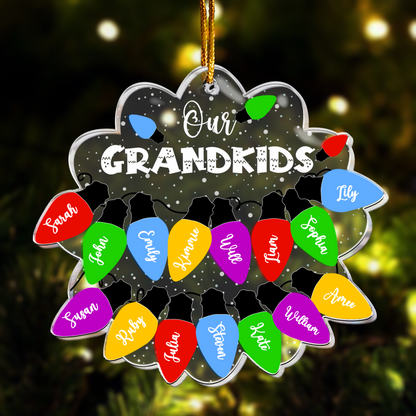 Christmas Light Custom With Names For Grandma, Family, Friends - Personalized Acrylic Ornament