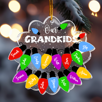 Christmas Light Custom With Names For Grandma, Family, Friends - Personalized Acrylic Ornament