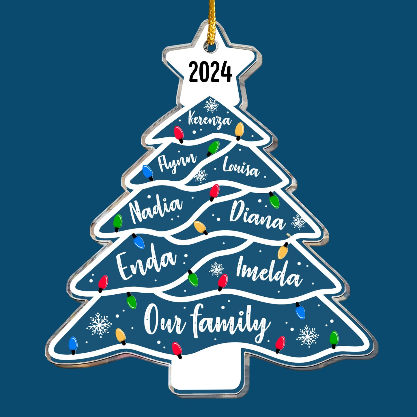 Christmas Ornament Our Family Christmas - Personalized Acrylic Ornament