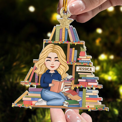 Christmas Tree Merry Bookmas - Personalized Acrylic Ornament