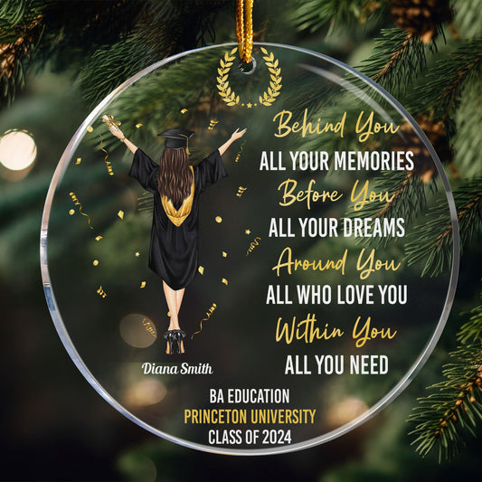 College High School Graduation Class Of 2024 - Personalized Circle Acrylic Ornament