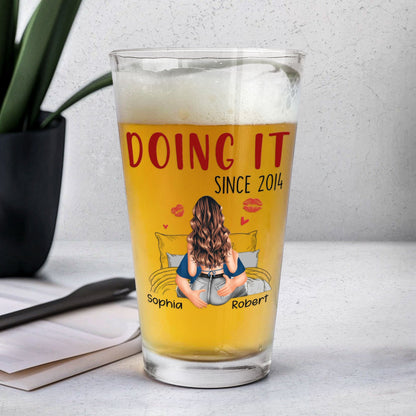 Congrats On Being My Husband (Doing It Since) - Personalized Funny Beer Glass for Husband