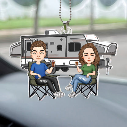 Couple Camping - Personalized Car Ornament