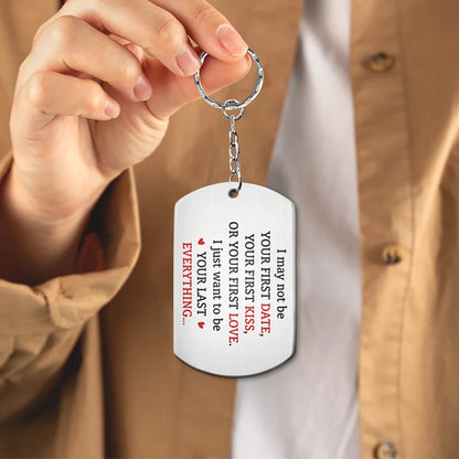 Keychain material and size view - Personalized Couple Keychain