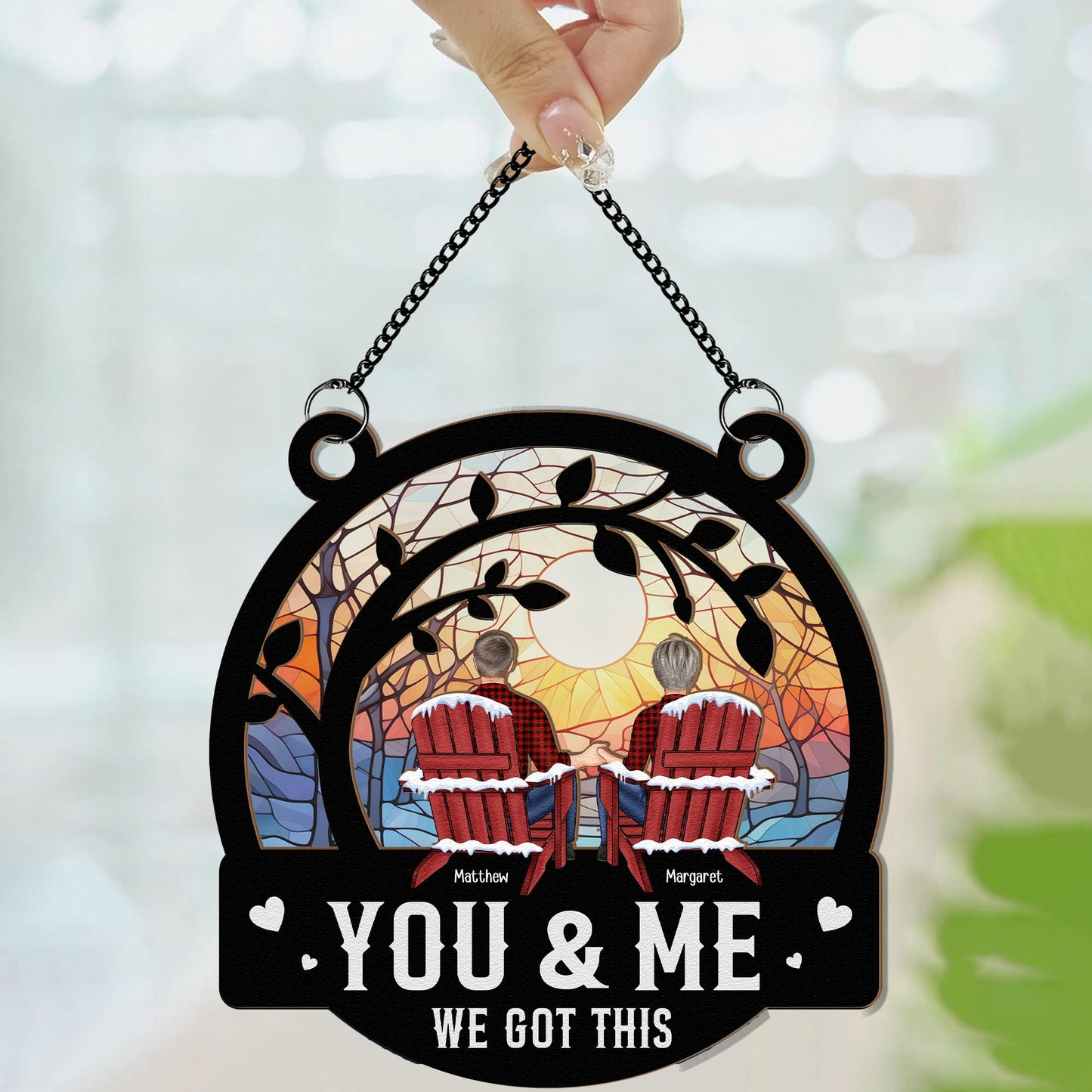 Couple Together You & Me We Got This - Personalized Window Hanging Suncatcher Ornament