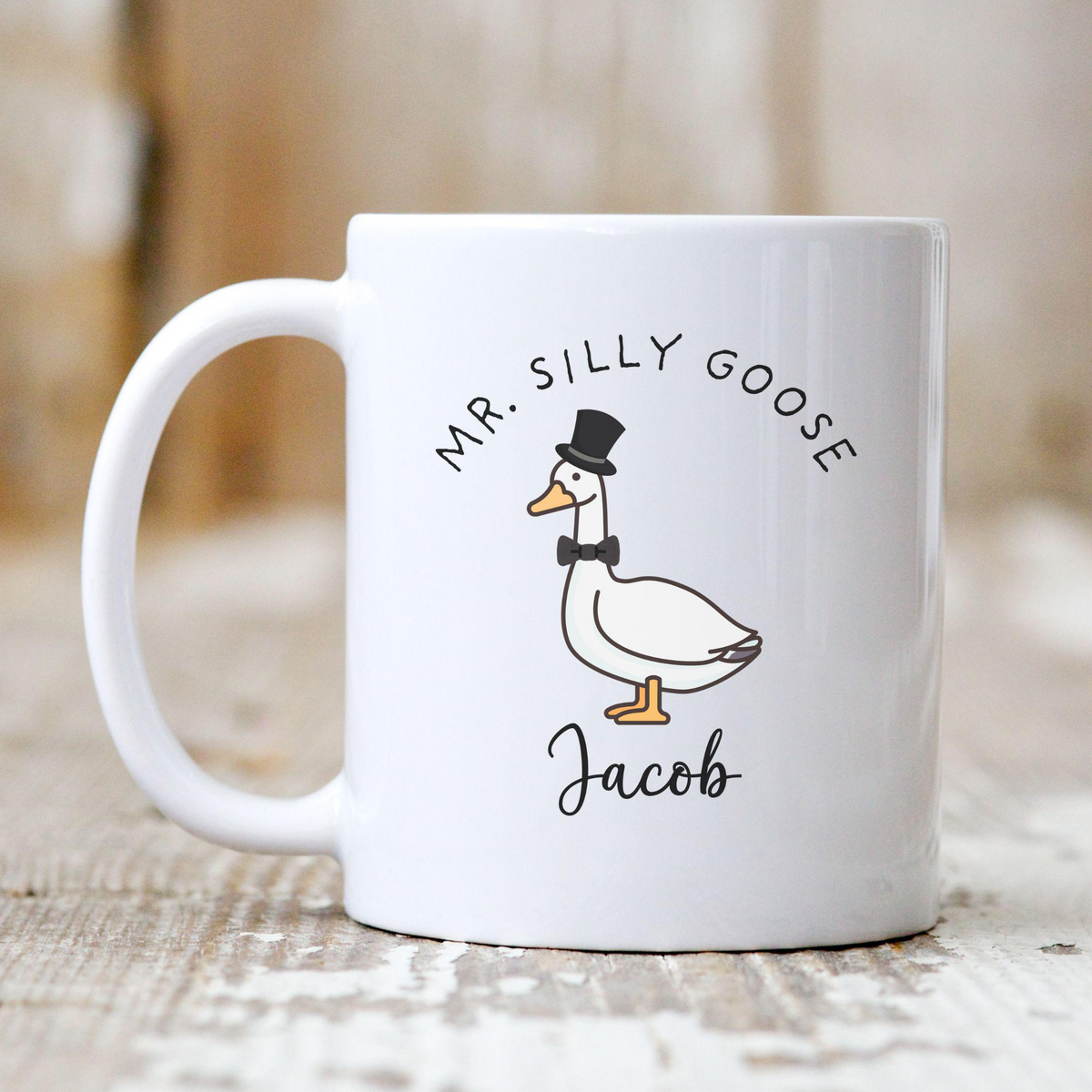 Mr. and Mrs. Silly Goose Personalized Wedding Mug - Custom Couple Coffee Mug Gift