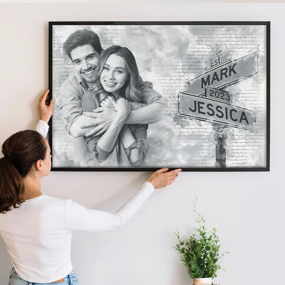 Personalized Couple Photo Canvas personalization view for Couples