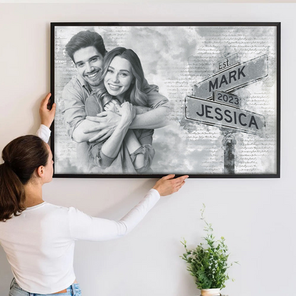 Personalized Couple Photo Canvas personalization view for Couples