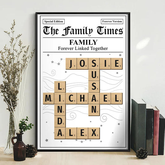 The Family Times - Personalized Custom Crossword Poster / Canvas