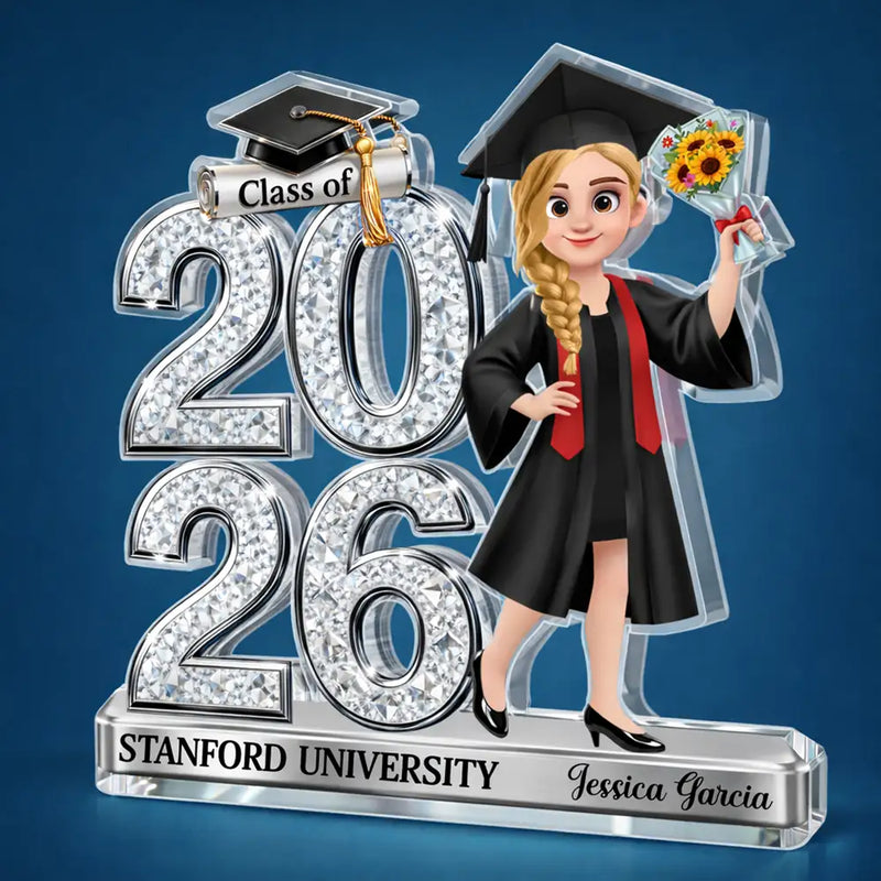 Crystal Effect Graduation Man & Woman - Personalized Plaque
