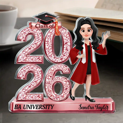 Crystal Effect Graduation Man & Woman - Personalized Plaque