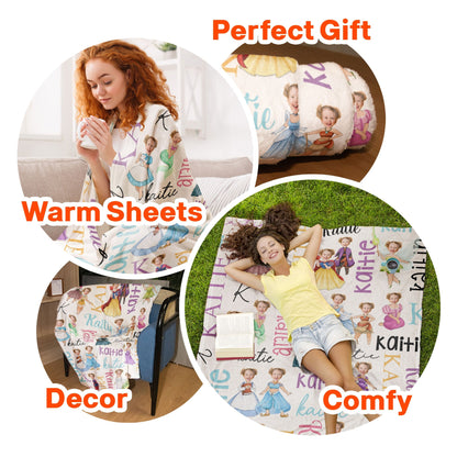 Custom Princess / Prince Blanket  - Personalized Photo Blanket