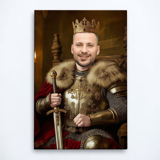 Custom Photo Royal Painting Style For Dad, Grandpa - Personalized Poster / Canvas