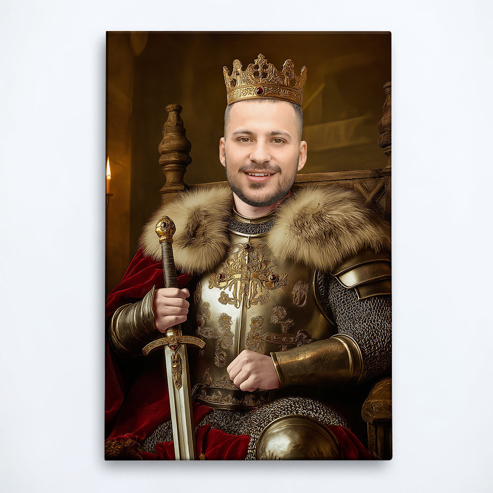 Custom Photo Royal Painting Style For Dad, Grandpa - Personalized Poster / Canvas
