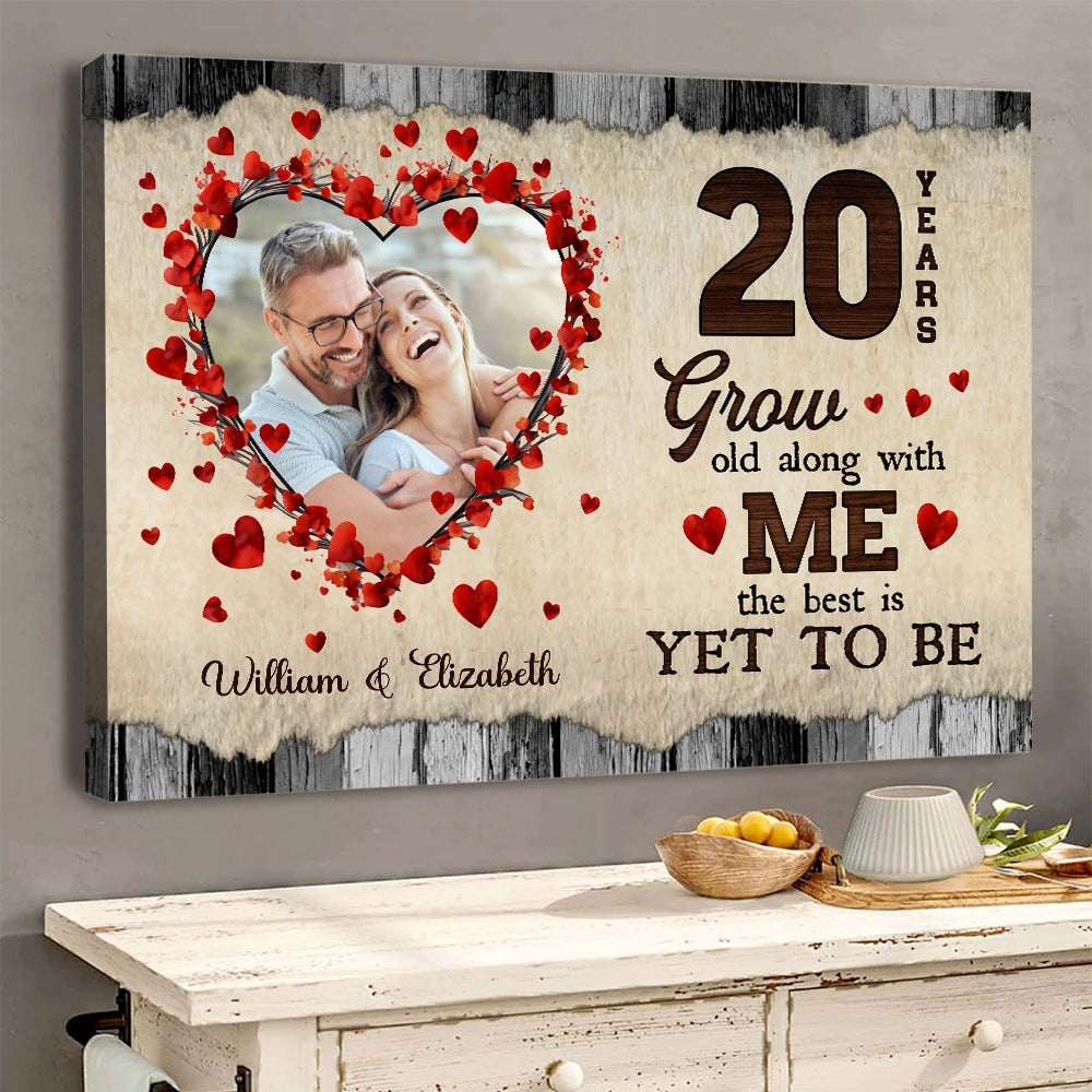 Personalized Custom Couple Photo Grow Old Along With Me Poster / Canvas - Custom Anniversary Couple Gifts