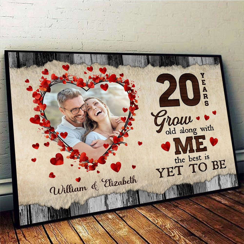 Personalized Custom Couple Photo Grow Old Along With Me Poster / Canvas - Custom Anniversary Couple Gifts