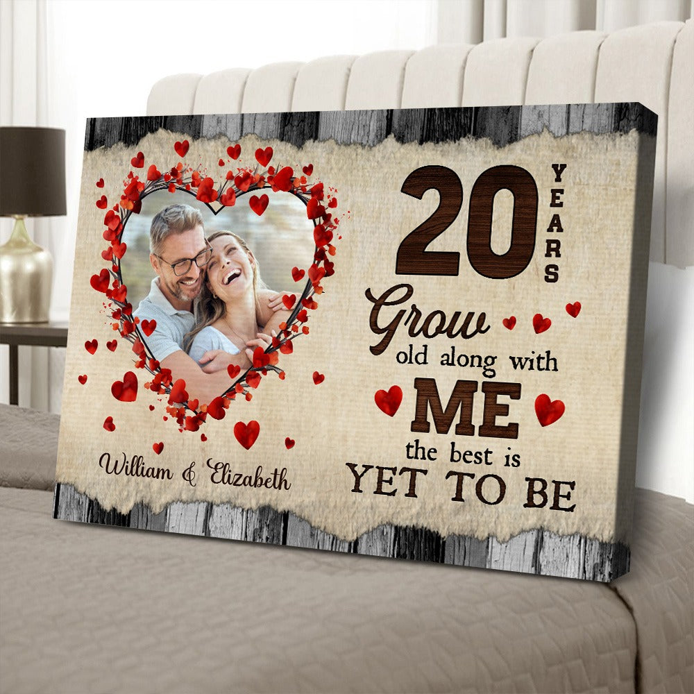 Personalized Custom Couple Photo Grow Old Along With Me Poster / Canvas - Custom Anniversary Couple Gifts