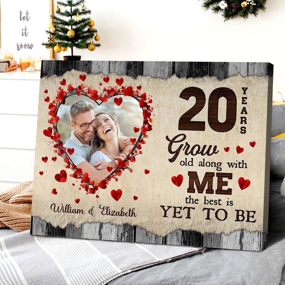 Personalized Custom Couple Photo Grow Old Along With Me Poster / Canvas - Custom Anniversary Couple Gifts