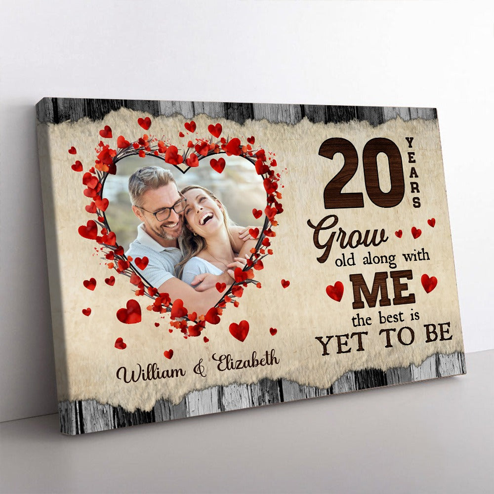 Personalized Custom Couple Photo Grow Old Along With Me Poster / Canvas - Custom Anniversary Couple Gifts