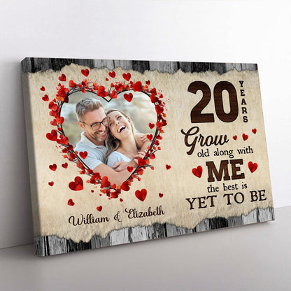 Personalized Custom Couple Photo Grow Old Along With Me Poster / Canvas - Custom Anniversary Couple Gifts