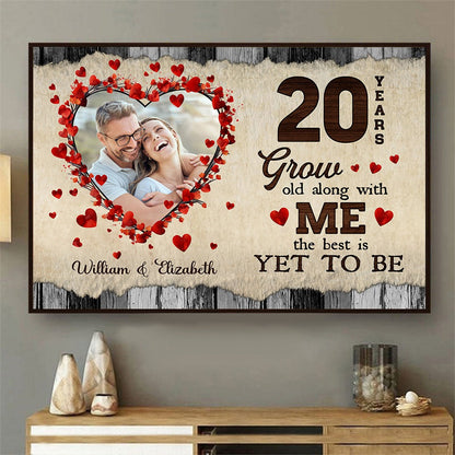 Personalized Custom Couple Photo Grow Old Along With Me Poster / Canvas - Custom Anniversary Couple Gifts