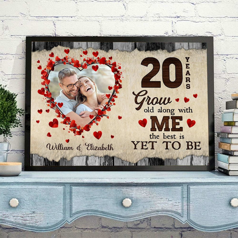 Personalized Custom Couple Photo Grow Old Along With Me Poster / Canvas - Custom Anniversary Couple Gifts
