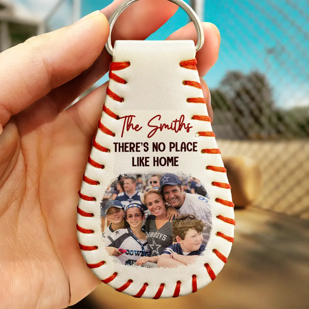 Custom Photo Baseball Keychain personalization view for Dad
