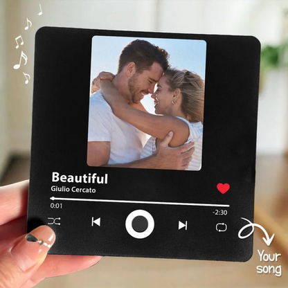Personalized Music Fridge Magnet - Custom Photo & Favorite Song