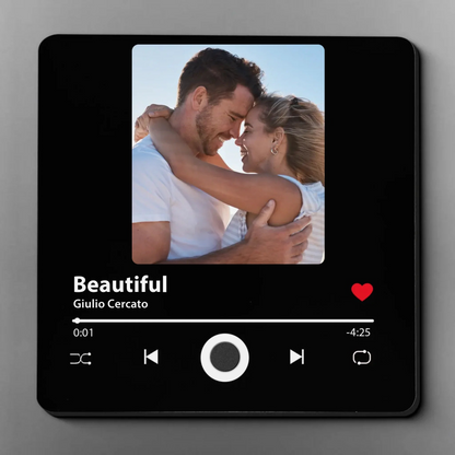 Personalized Music Fridge Magnet - Custom Photo & Favorite Song