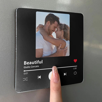 Personalized Music Fridge Magnet - Custom Photo & Favorite Song