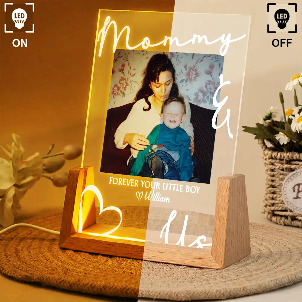 Gift For Father,Gift For Mother,Custom Photo,Love - Custom Photo Daddy Mommy Forever Your Little Baby - Personalized Night Light