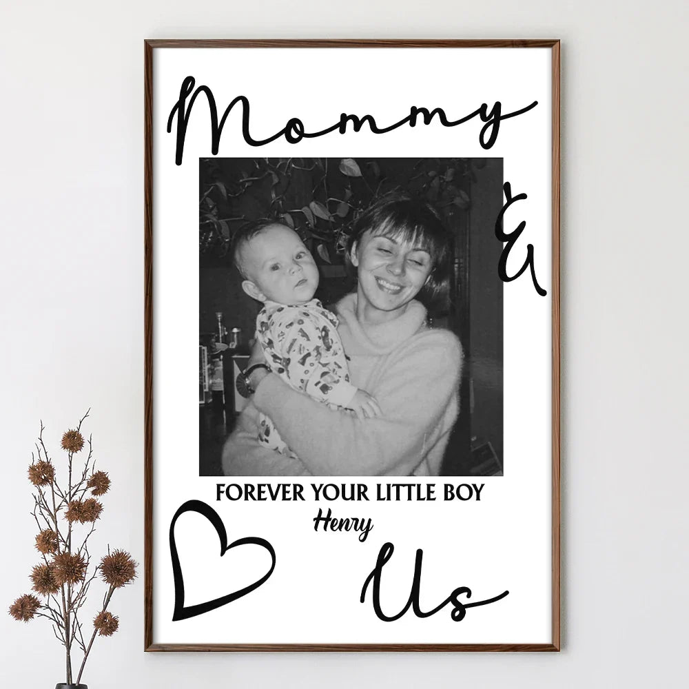 Gift For Father,Gift For Mother,Custom Photo,Love - Custom Photo Daddy Mommy Forever Your Little Baby - Personalized Poster