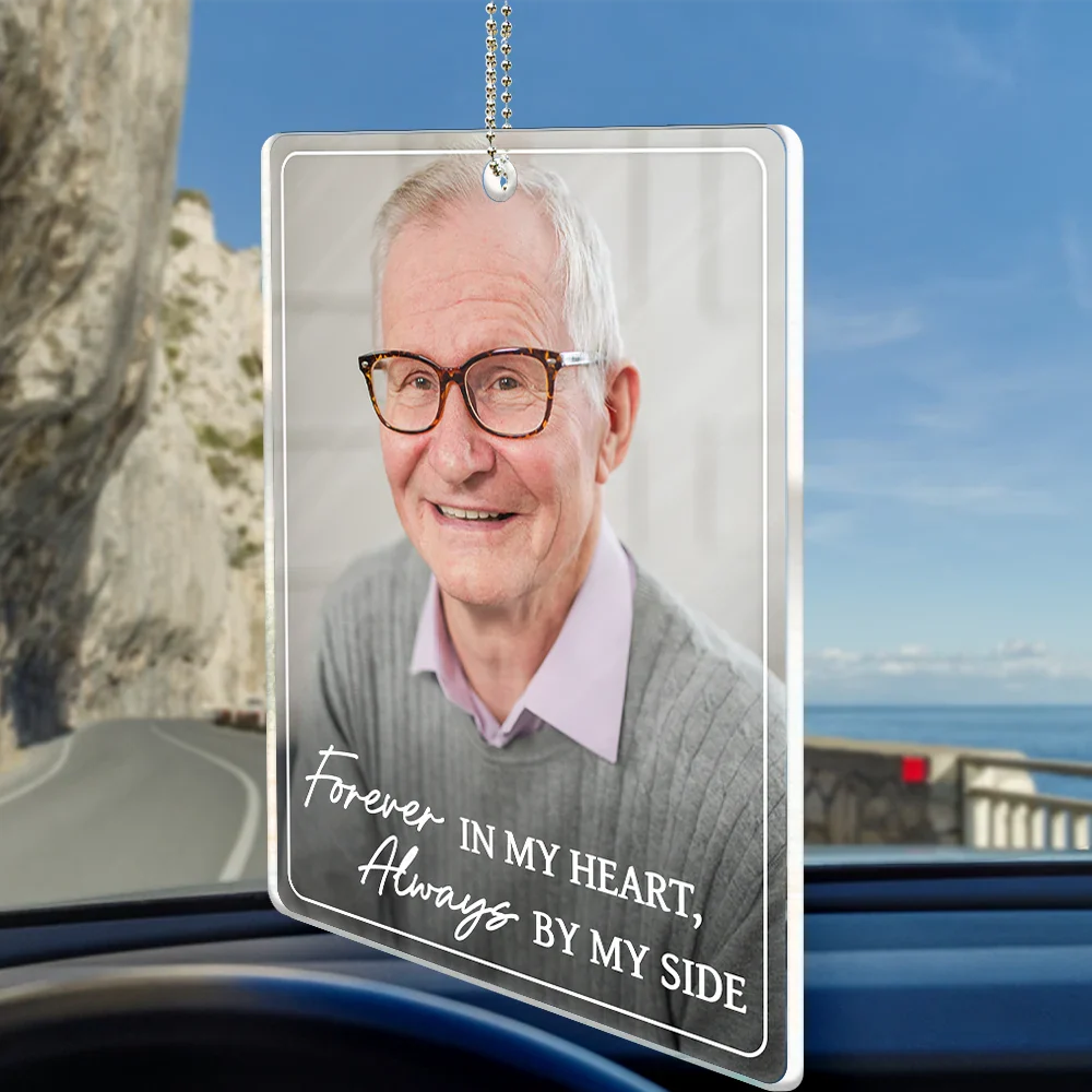 Custom Photo Memorial Car Hanger personalization view for Family