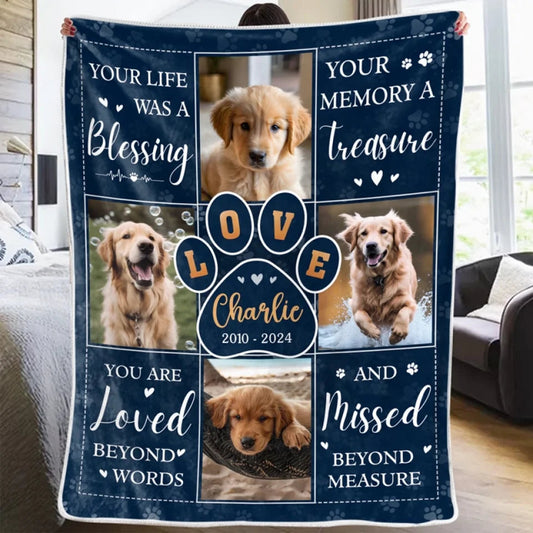 Thanks For Everything I Had A Great Time - Personalized Custom Pet Photo Memorial Blanket