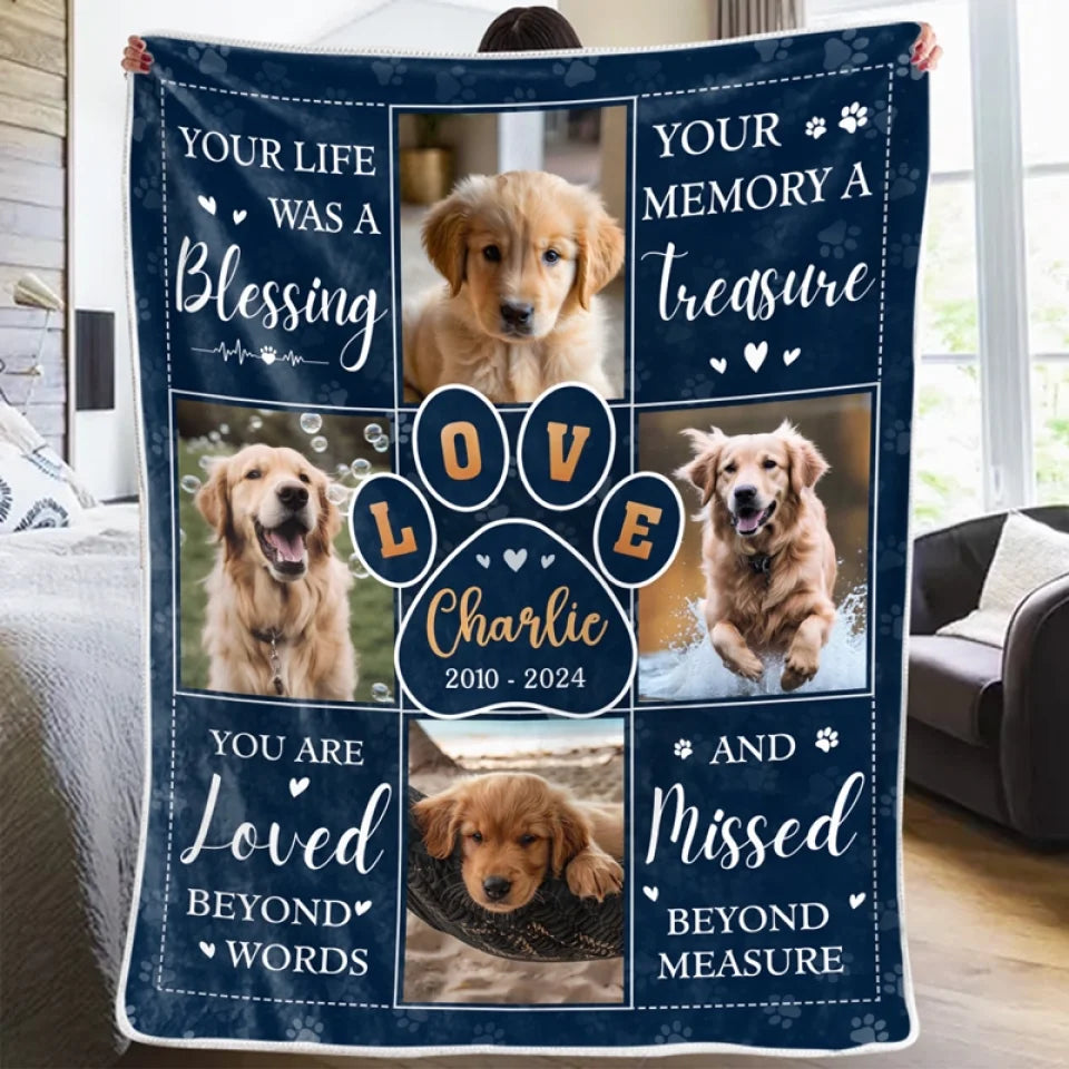 Thanks For Everything I Had A Great Time - Personalized Custom Pet Photo Memorial Blanket