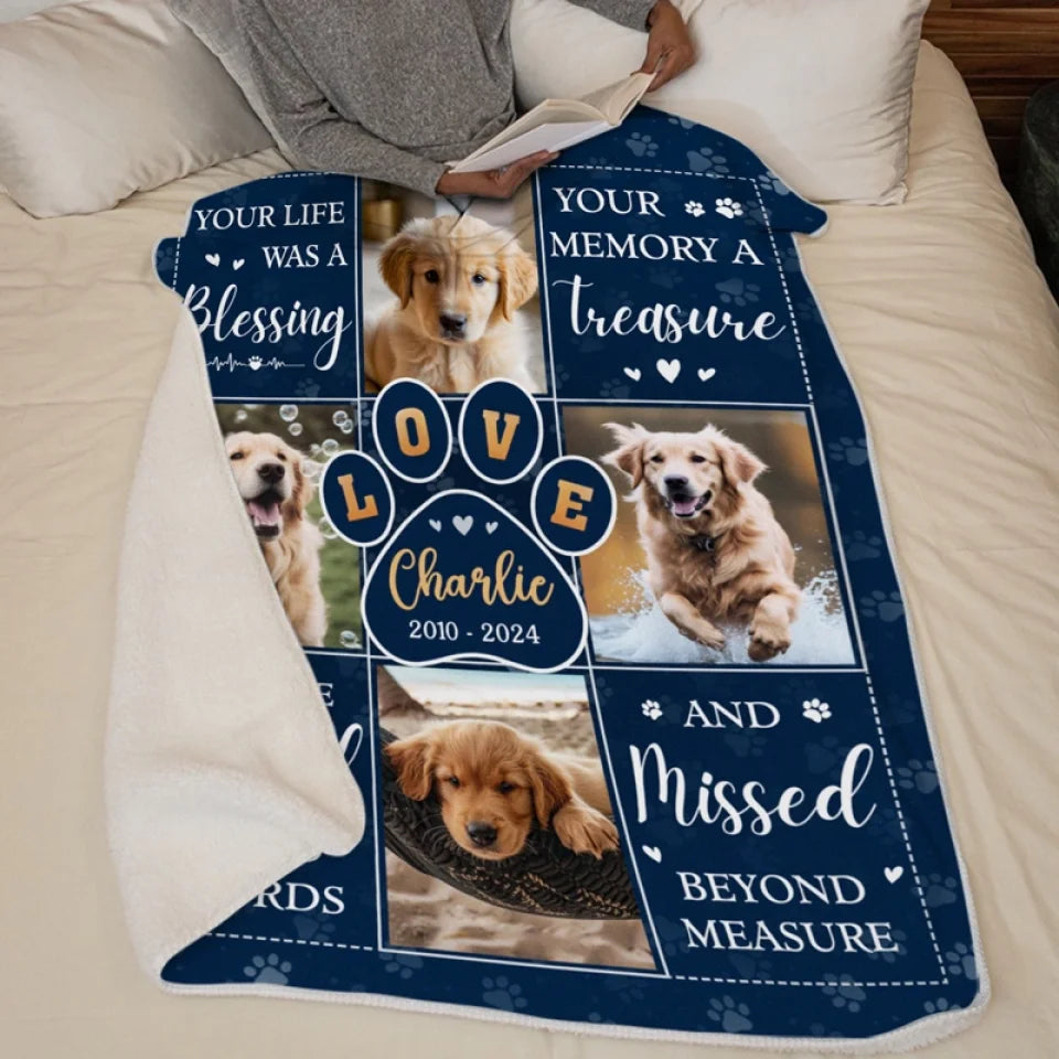 Thanks For Everything I Had A Great Time - Personalized Custom Pet Photo Memorial Blanket
