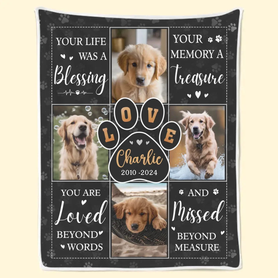 Thanks For Everything I Had A Great Time - Personalized Custom Pet Photo Memorial Blanket