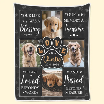 Thanks For Everything I Had A Great Time - Personalized Custom Pet Photo Memorial Blanket