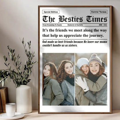 Canvas / Poster material and size view - Personalized Poster For Best Friends