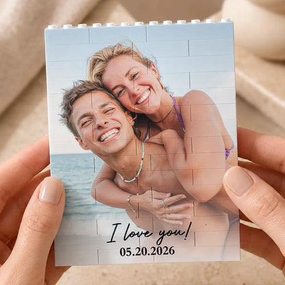 Custom Photo Couple Building Brick Blocks personalization view for Couples