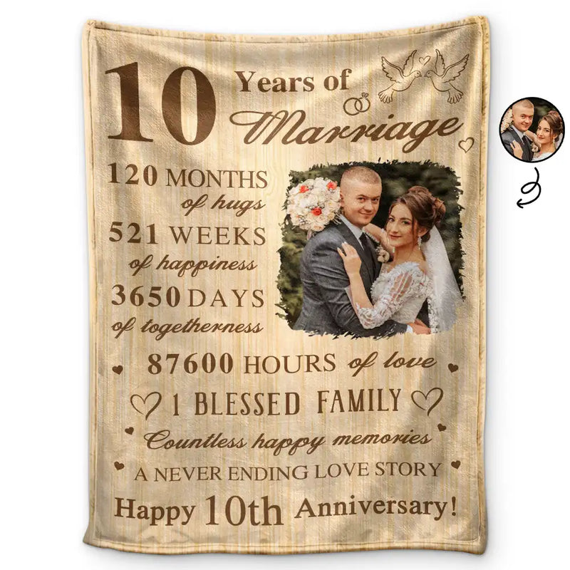 Personalized Custom Photo Couple Blanket - Custom Wedding Anniversary Gift